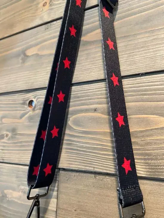 Julia Rose Camo Neoprene Crossbody Bag, Red Stripe & Star Strap - Picture 5 of 8